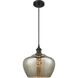 Ballston Large Fenton LED 11 inch Oil Rubbed Bronze Mini Pendant Ceiling Light in Mercury Glass, Ballston