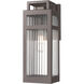 Ridgeway 1 Light 12.5 inch Bronze Outdoor Sconce in Striped Clear Glass