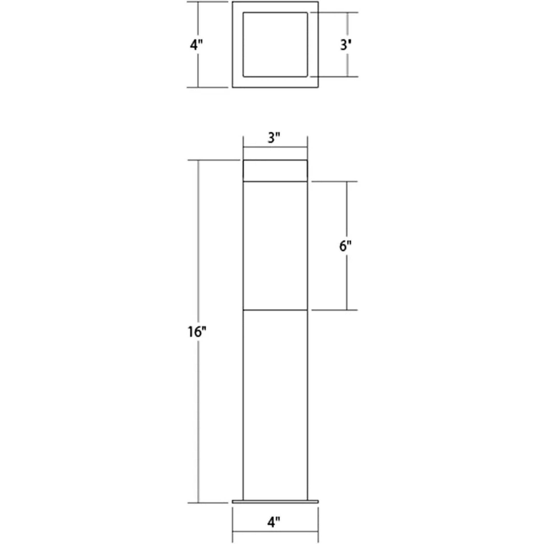 Square Column 12V 8 watt Textured Gray Bollard