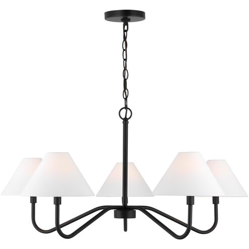 Drew & Jonathan Scott Eldon 5 Light 34 inch Midnight Black Chandelier Ceiling Light