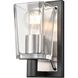Riverdale Sconce Wall Light in Satin Nickel and Graphite