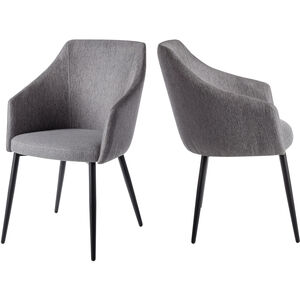 Milford Upholstery: Gray; Base: Black Dining Chair