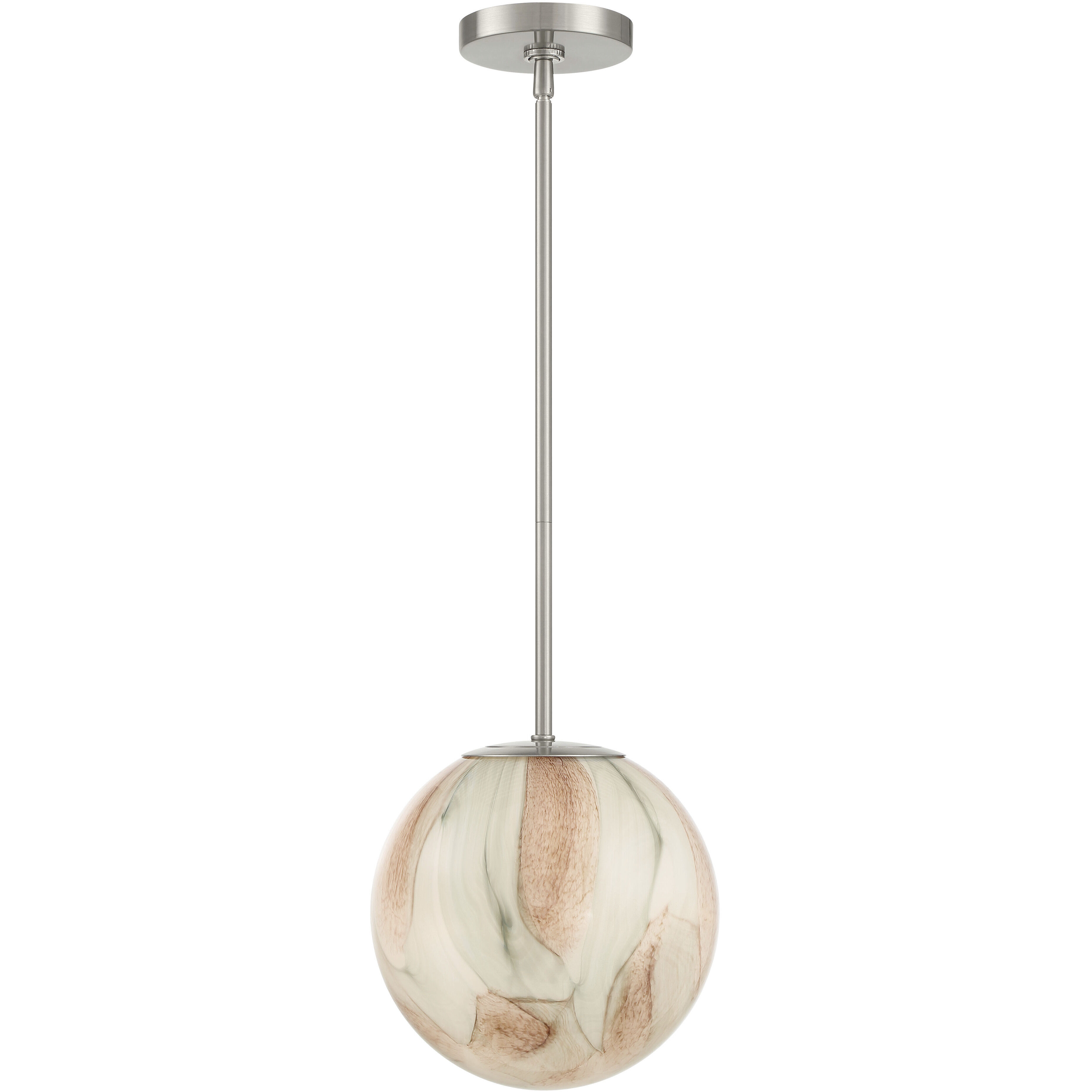 Desert 1 Light 10 inch Brushed Nickel Pendant Ceiling Light