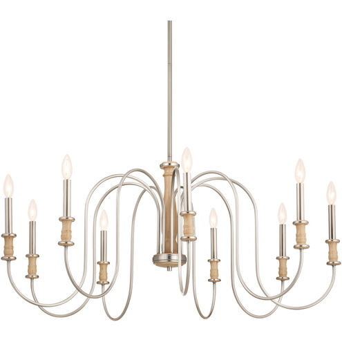 Homestead Karthe 9 Light 42 inch Brushed Nickel Chandelier Ceiling Light, Karthe