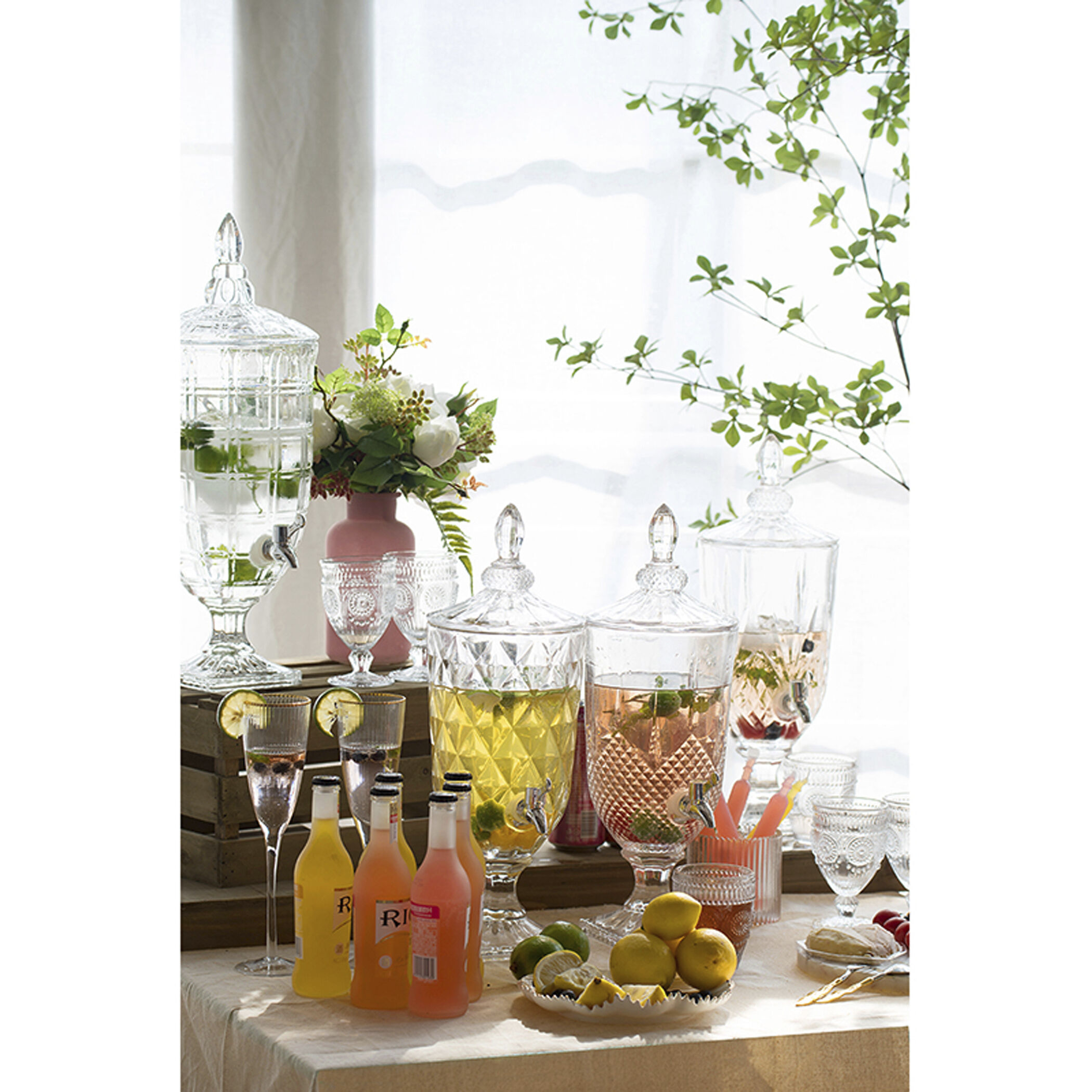 Anita Clear and Polished Silver Drink Dispenser