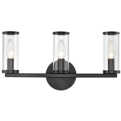 Revolve 3 Light 20.07 inch Clear Glass and Urban Bronze Bath Vanity Wall Light