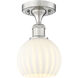 Ballston White Venetian 1 Light 6 inch Brushed Satin Nickel Semi-Flush Mount Ceiling Light