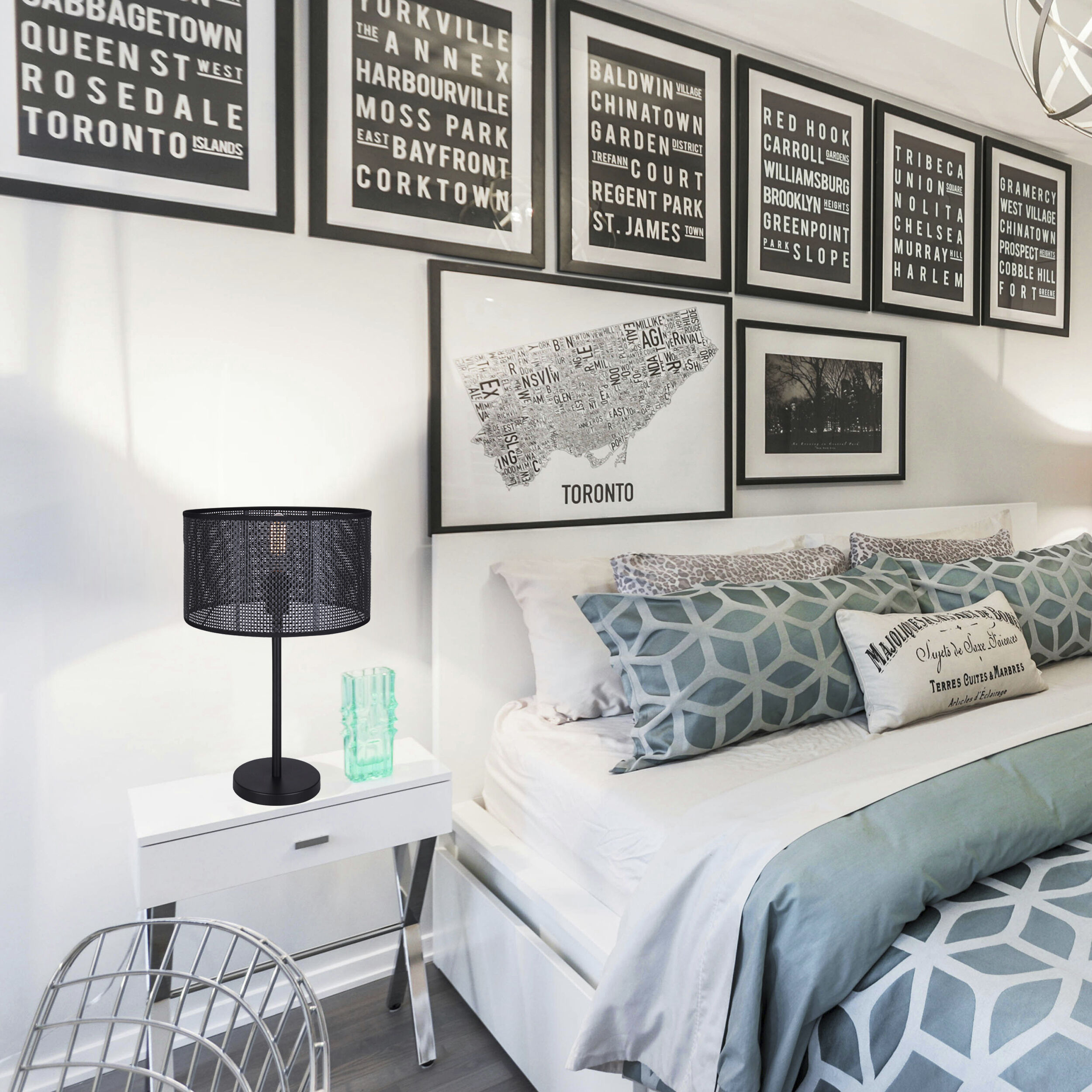 Bellamy 22 inch 100.00 watt Matte Black Table Lamp Portable Light in Black Faux Rattan