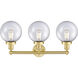 Beacon 3 Light 24.5 inch Satin Gold Bath Vanity Light Wall Light in Seedy