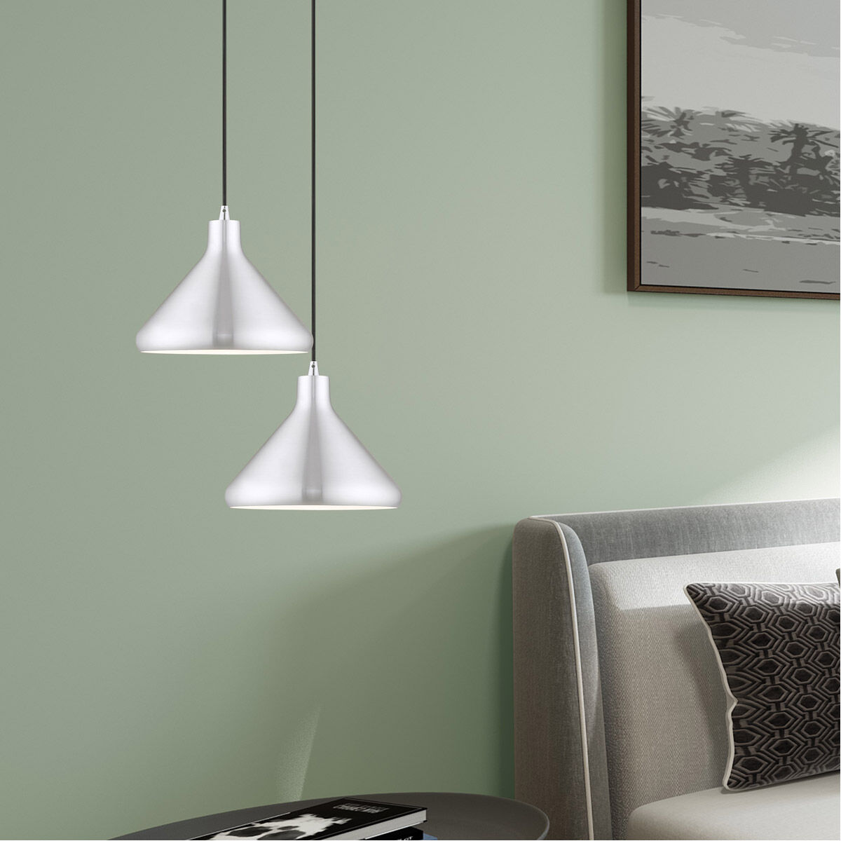 Allison 1 Light 11 inch Brushed Aluminum Mini Pendant Ceiling Light