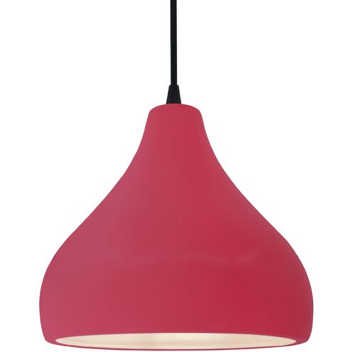 Radiance 1 Light 11.5 inch Cerise and Matte Black Pendant Ceiling Light