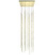 Constellation Andromeda LED 21.5 inch Satin Brass Chandelier Ceiling Light in 2700K, 20 ft. Cord, Clear Faceted Acrylic