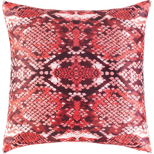 Chloe 20 X 20 inch Bright Red/Dark Brown/White Pillow Kit, Square