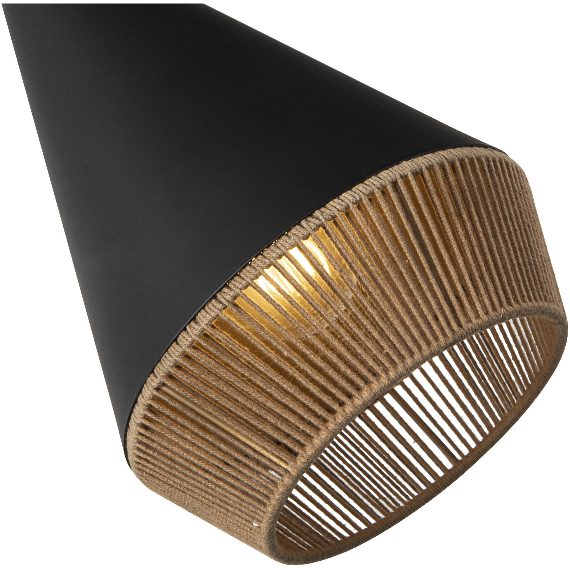 Alora Mood Daphne 1 Light 7.13 inch Matte Black/Brown Cotton Rope Pendant Ceiling Light in Matte Black and Brown Cotton Rope