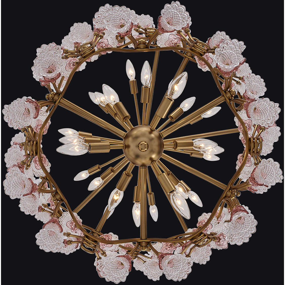 Bella 24 Light 38 inch Antique Brass Pendant Foyer Ceiling Light