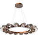 Pebble LED Burnished Bronze Chandelier Ceiling Light, Ring