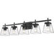 Lauren 5 Light 39 inch Matte Black Vanity Wall Light