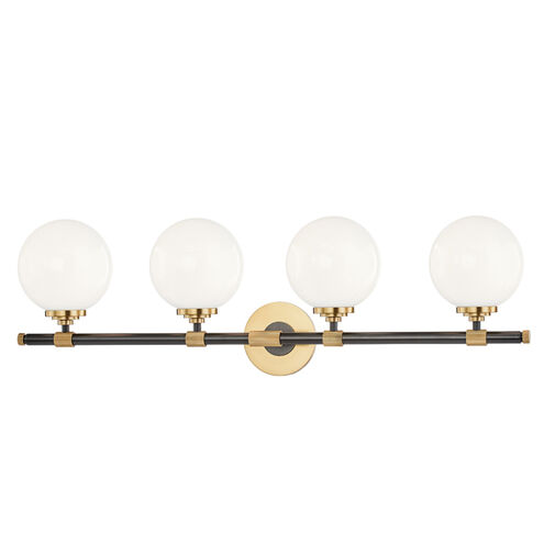 Bowery 4 Light 32.75 inch Aged Old Bronze Bath Bracket Wall Light