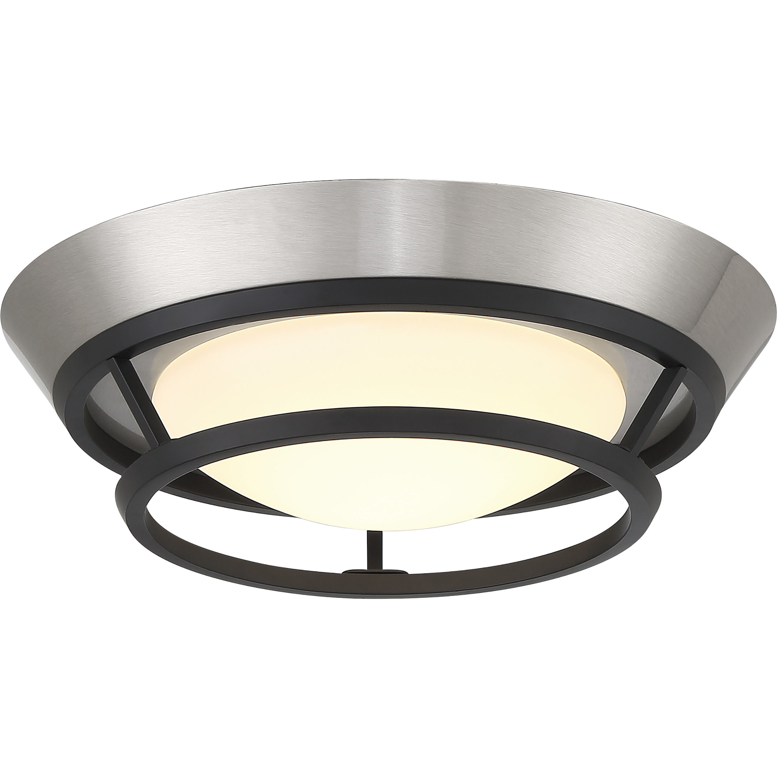 Beam Me Up LED 11 inch Coal With Brushed Nickel Flush Mount Ceiling Light