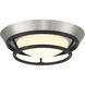Beam Me Up LED 11 inch Coal With Brushed Nickel Flush Mount Ceiling Light
