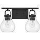 Mansfield 2 Light 16 inch Matte Black Vanity Light Wall Light