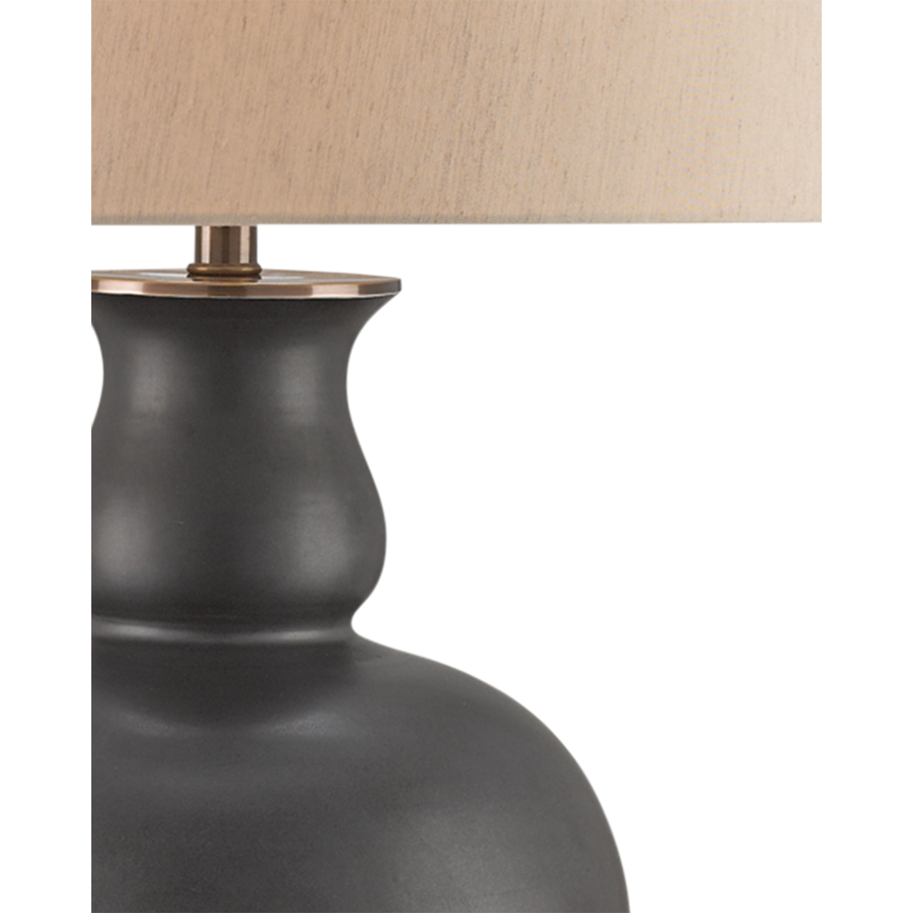 Ultimo 31 inch 150 watt Matte Black/Antique Brass Table Lamp Portable Light