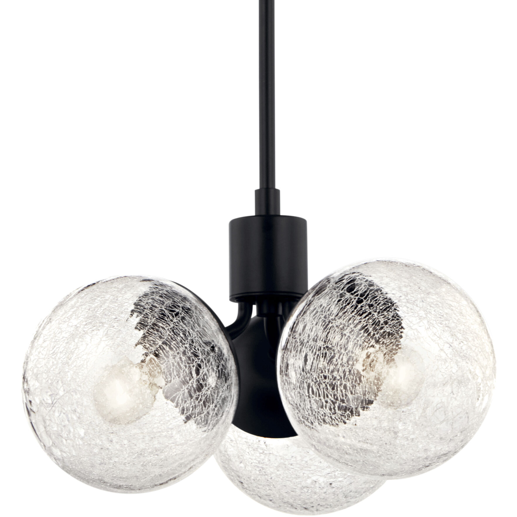 Silvarious 3 Light Black Chandelier/Semi Flush Ceiling Light