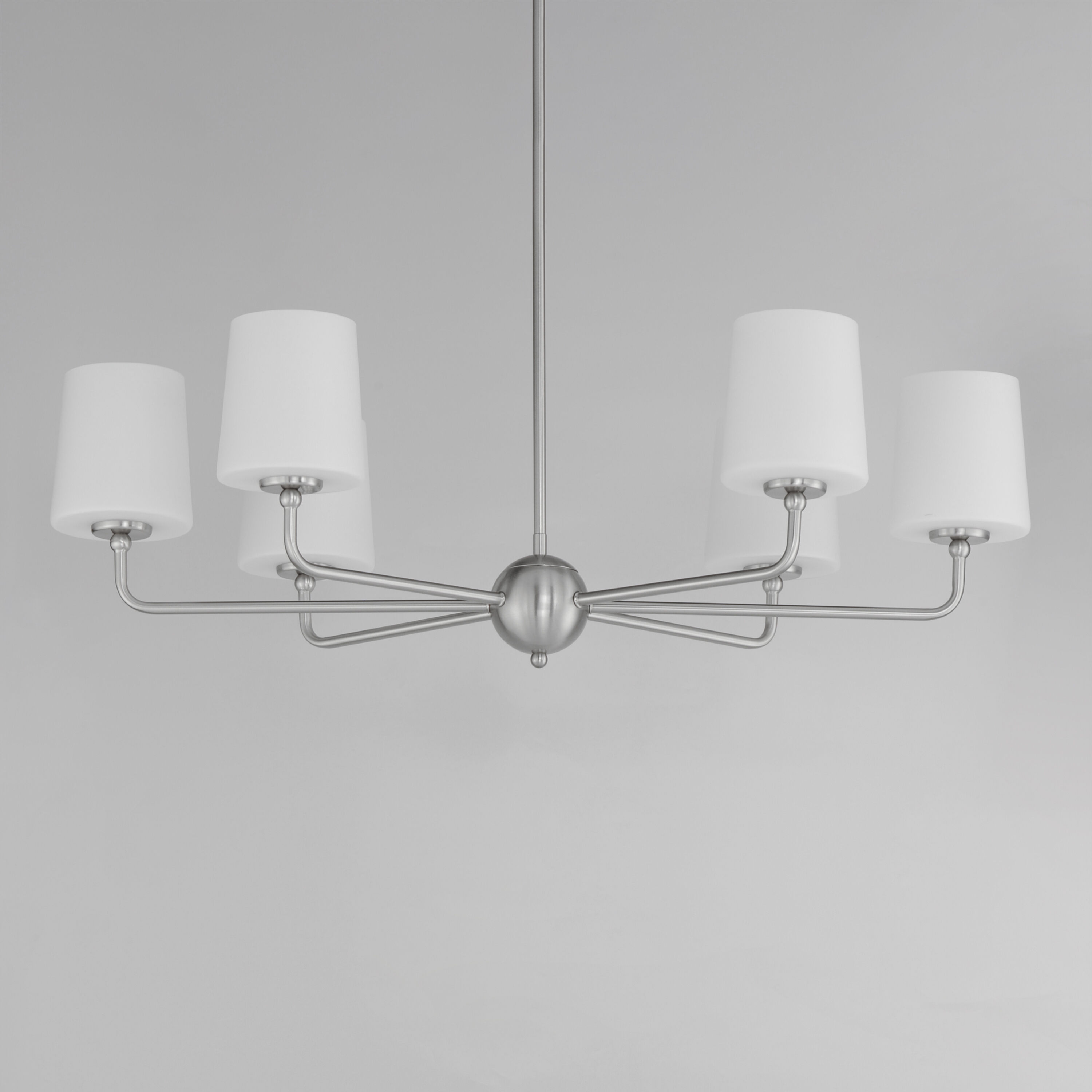 Bristol 6 Light 34 inch Satin Nickel Single-Tier Chandelier Ceiling Light