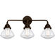 Nouveau 2 Olean LED 25 inch Oil Rubbed Bronze Bath Vanity Light Wall Light in Clear Glass