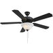 Traditional 52 inch Matte Black Ceiling Fan