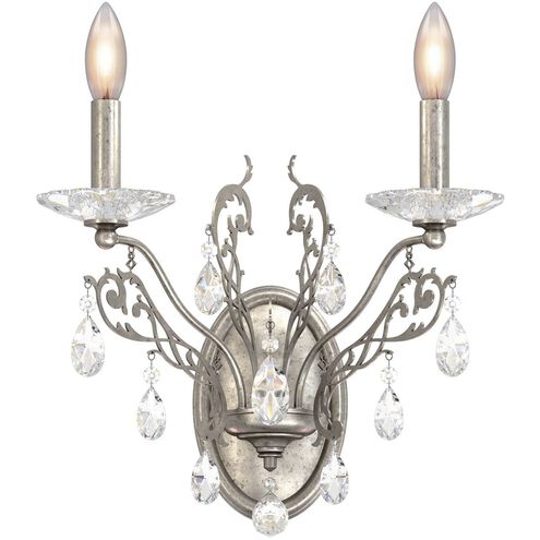 Filigrae 2 Light 9.5 inch Antique Silver Wall Sconce Wall Light