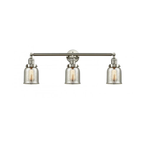 Franklin Restoration Small Bell LED 30 inch Brushed Satin Nickel Bath Vanity Light Wall Light in Silver Plated Mercury Glass, Franklin Restoration