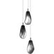 Liquid LED 23 inch Satin Black Pendant Ceiling Light in Smoke Fade Glass
