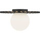 Alora Mood Plume 1 Light 11.88 inch Matte Black/Opal Matte Glass Flush Mount Ceiling Light