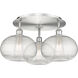 Ballston Ithaca 3 Light 21.75 inch Satin Nickel Flush Mount Ceiling Light