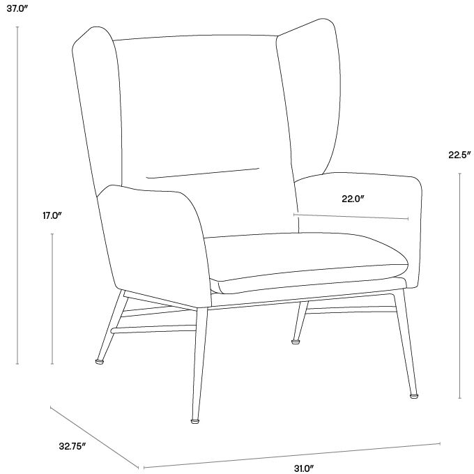 Kasen Belfast Navy Lounge Chair