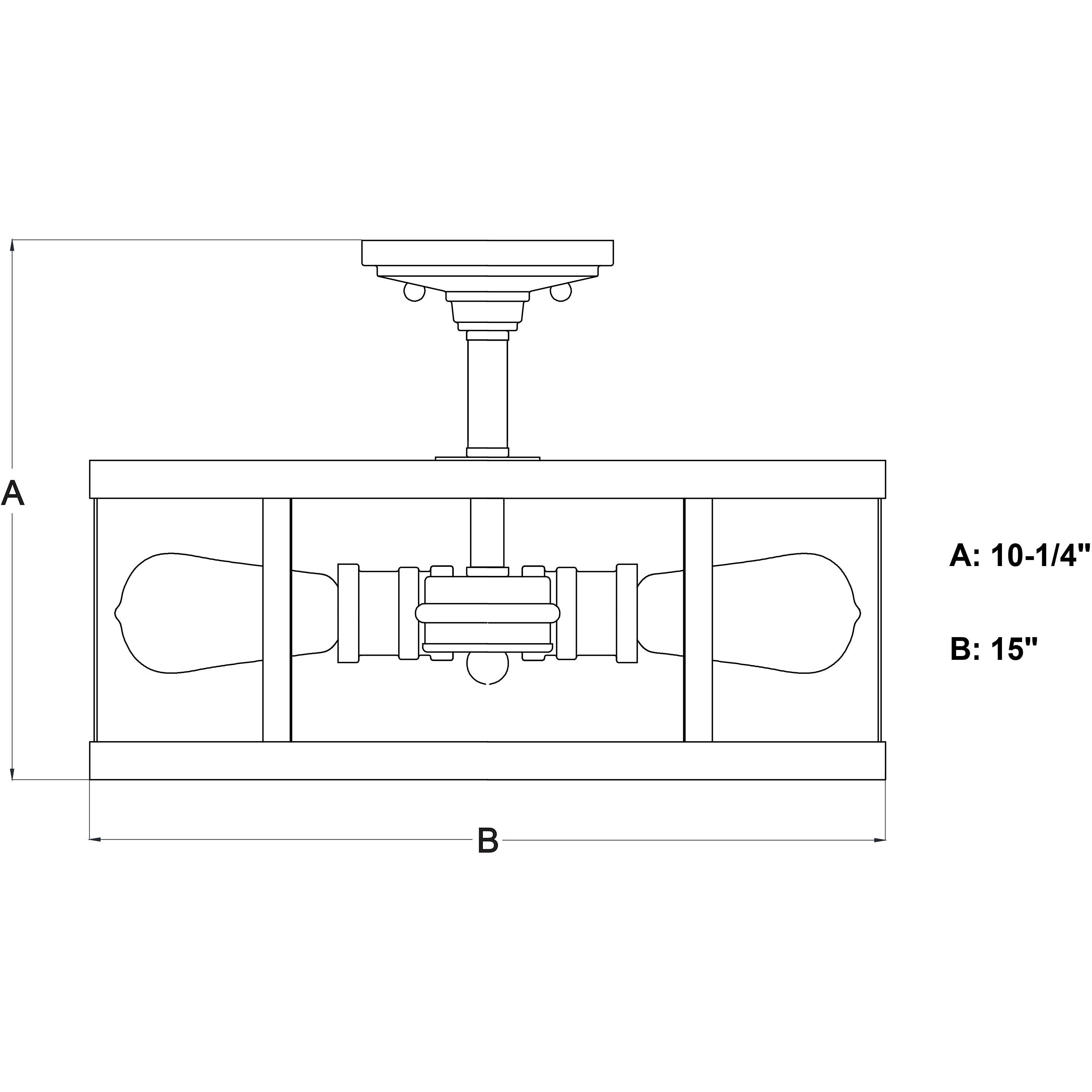 Akron LED 15 inch Oil Rubbed Bronze Semi-Flush Mount Ceiling Light