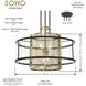 Soho 4 Light 30 inch Coal And Soft Brass Pendant Ceiling Light