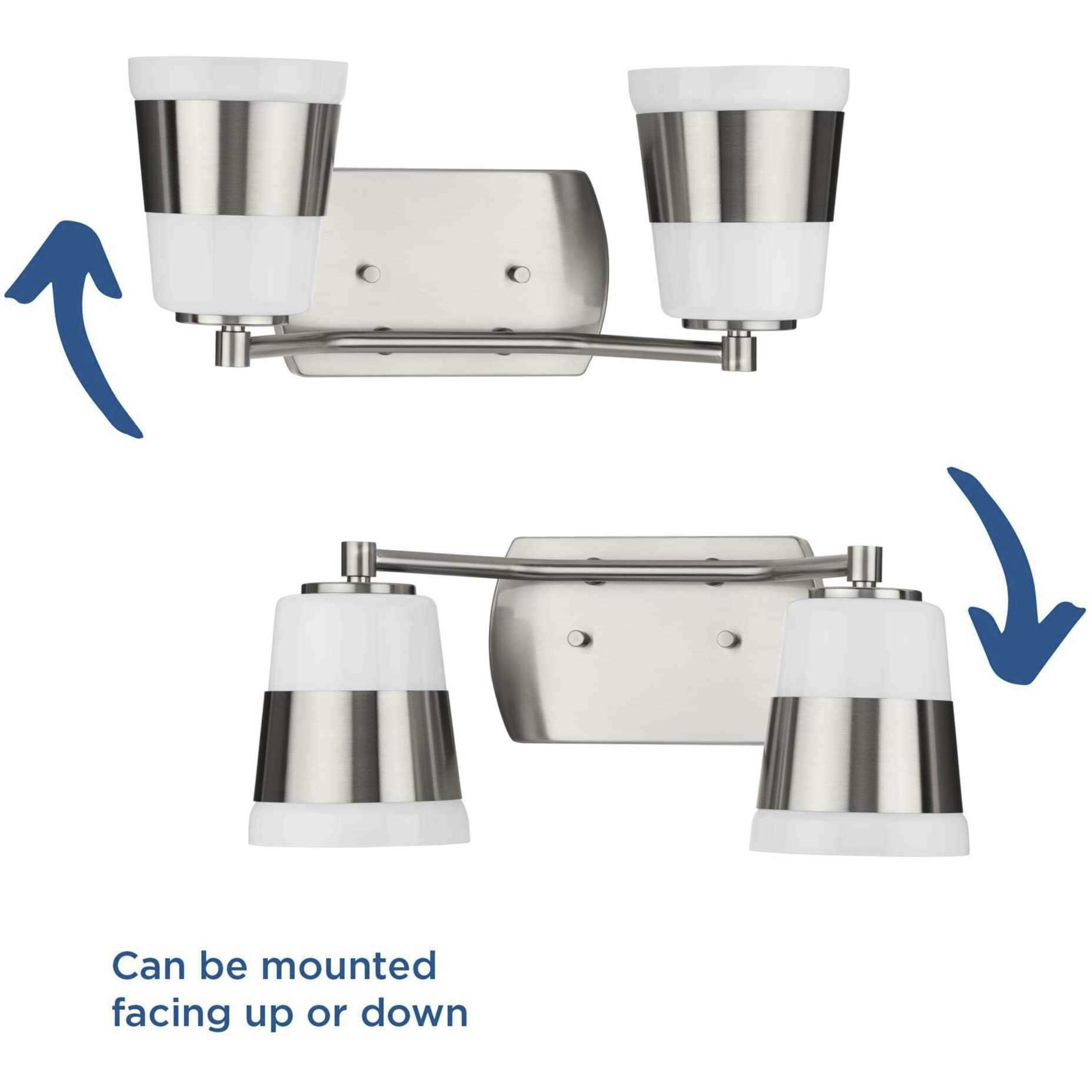 Haven 2 Light 16 inch Brushed Nickel Bath Light Wall Light