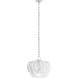 AERIN Loire 3 Light 15.5 inch Polished Nickel Chandelier Ceiling Light in White Strie Glass, Petite