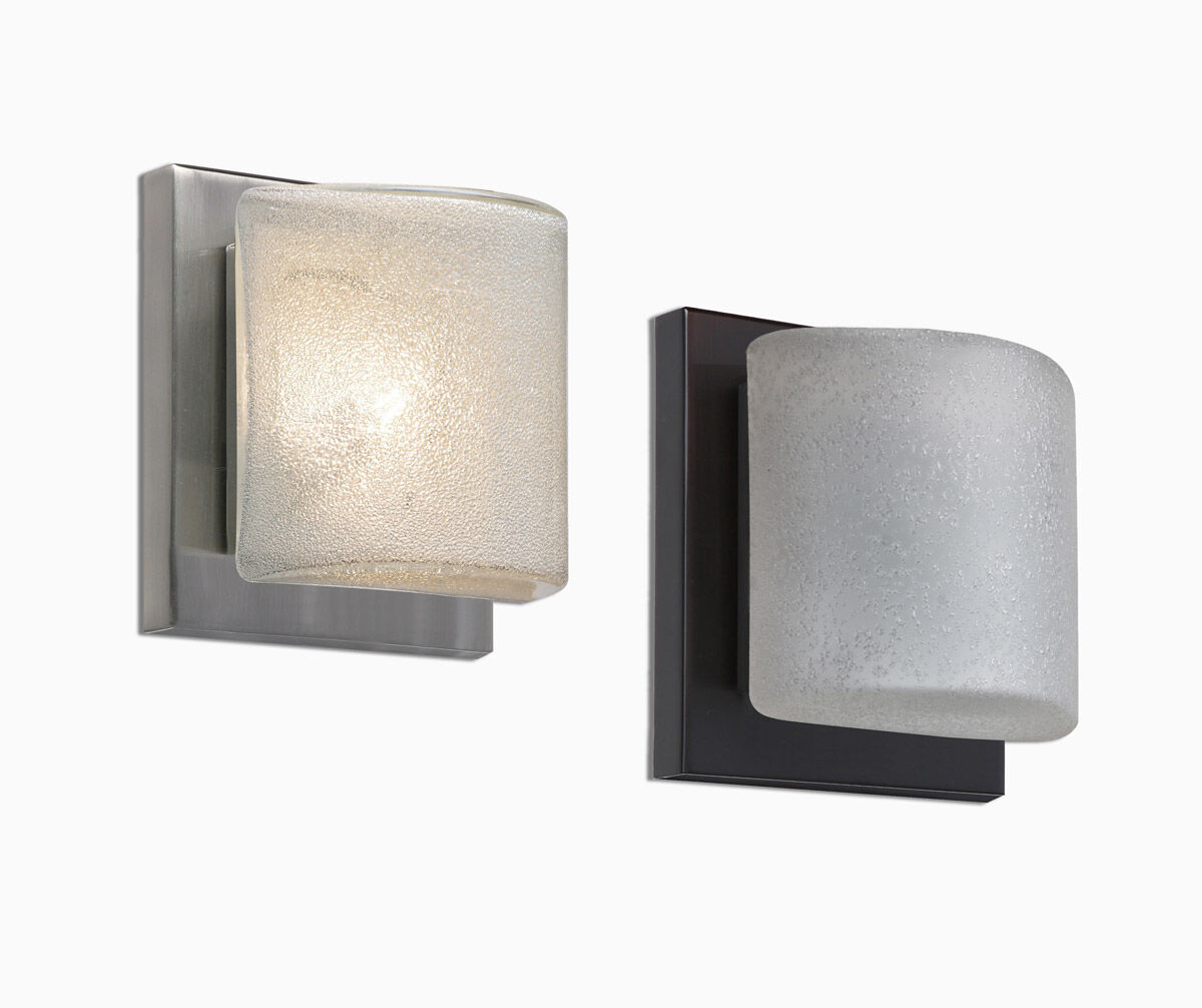 Paolo 1 Light 5 inch Chrome ADA Mini Sconce Wall Light in Halogen, Glitter Glass