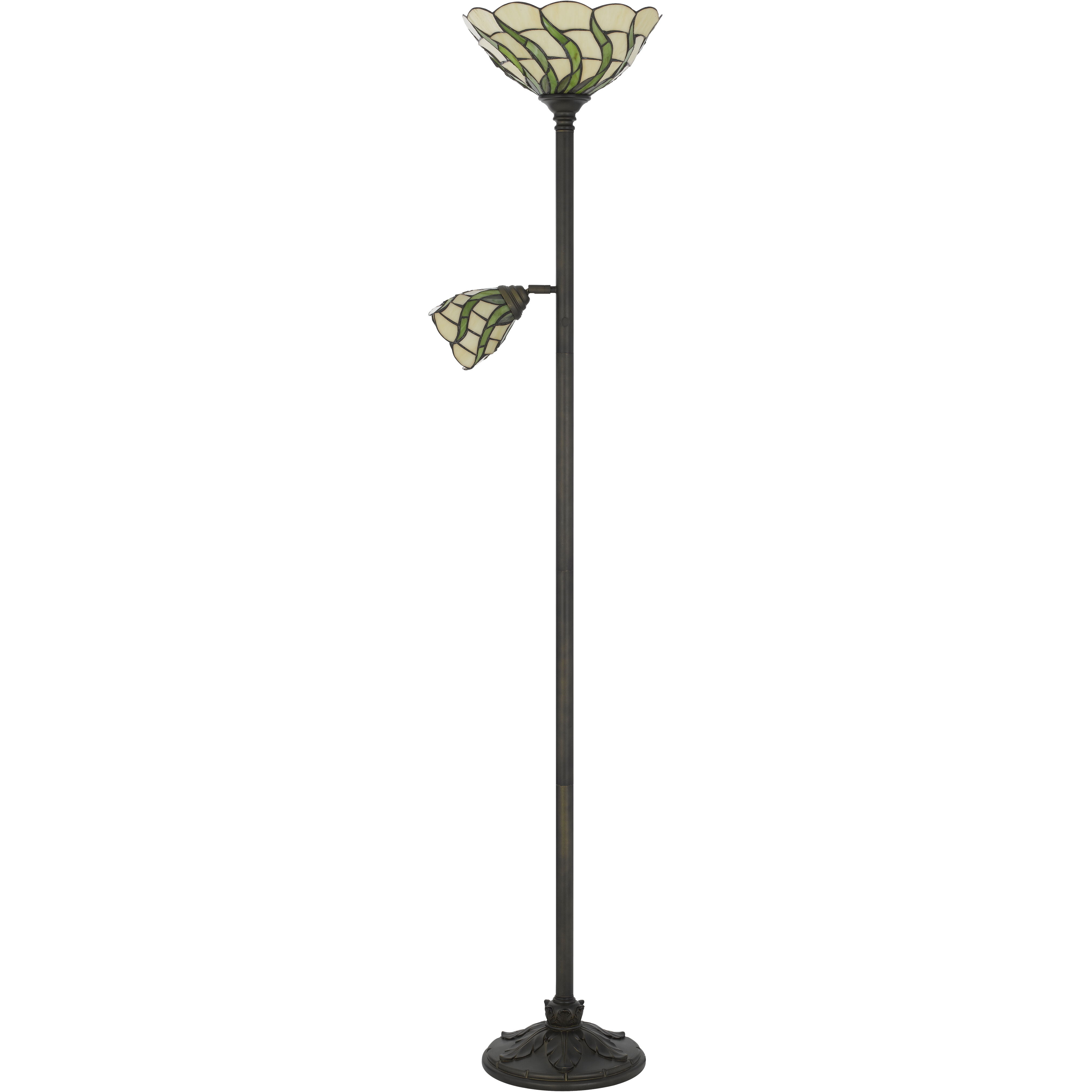 Galgate 71 inch 15 watt Matte Black and Tiffany Torchiere Portable Light