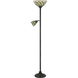 Galgate 71 inch 15 watt Matte Black and Tiffany Torchiere Portable Light