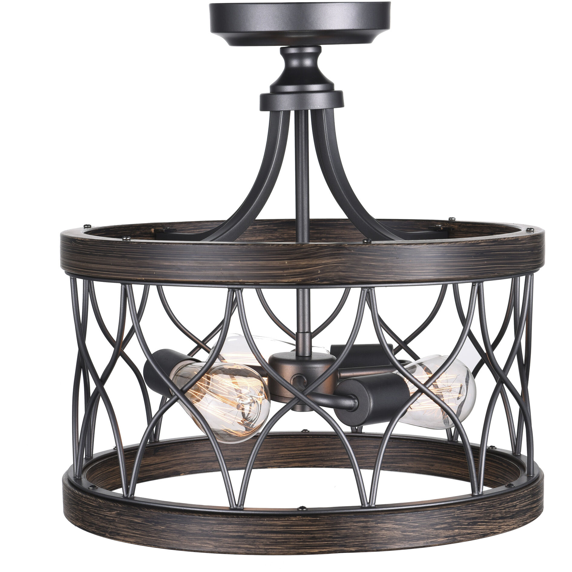 Cage semi flush mount light online