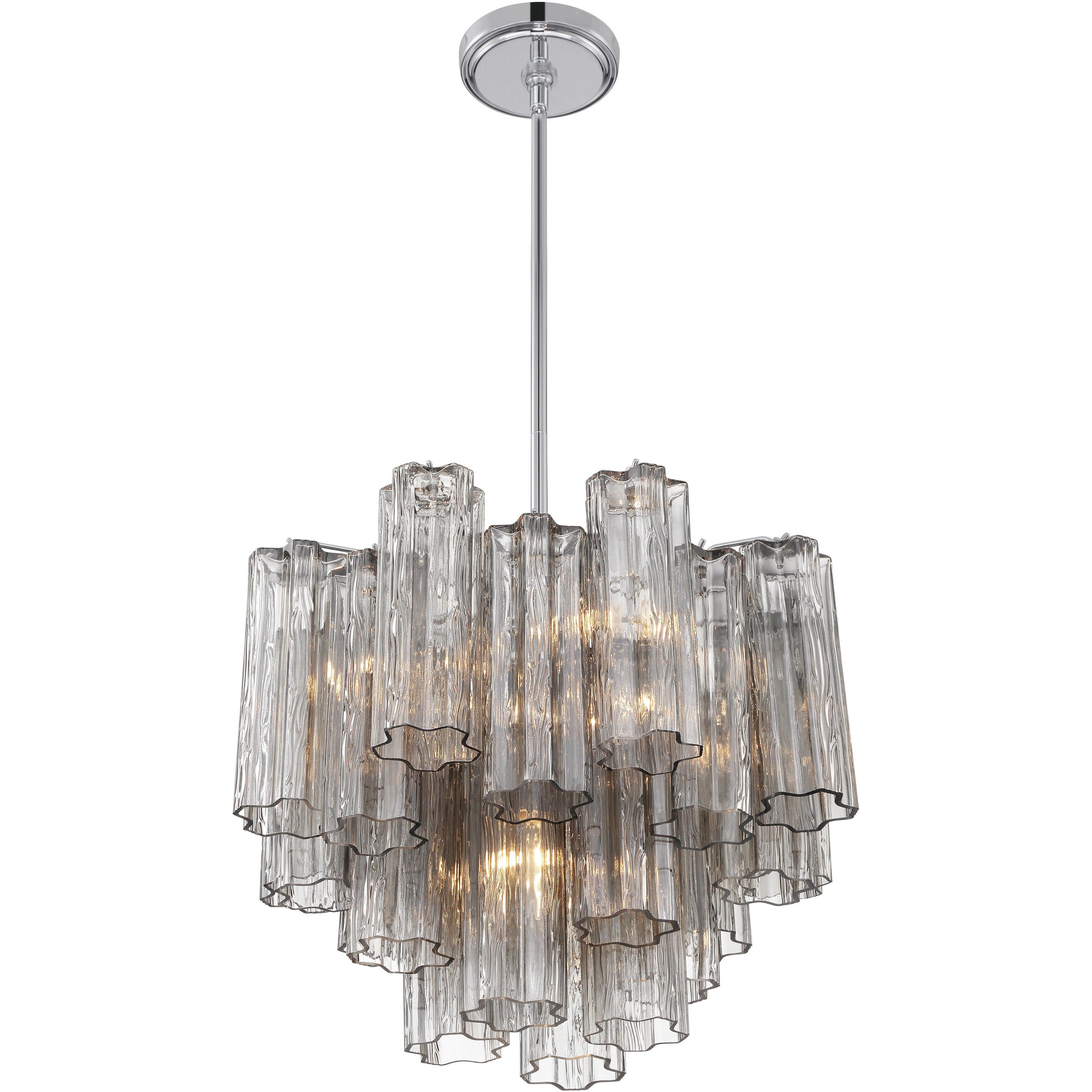 Addis 4 Light 17.75 inch Polished Chrome Mini Chandelier Ceiling Light in Smoke