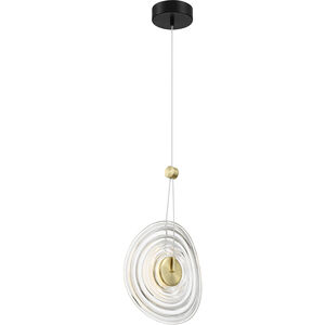 Topknot LED 11 inch Coal And Brushed Gold Pendant Ceiling Light