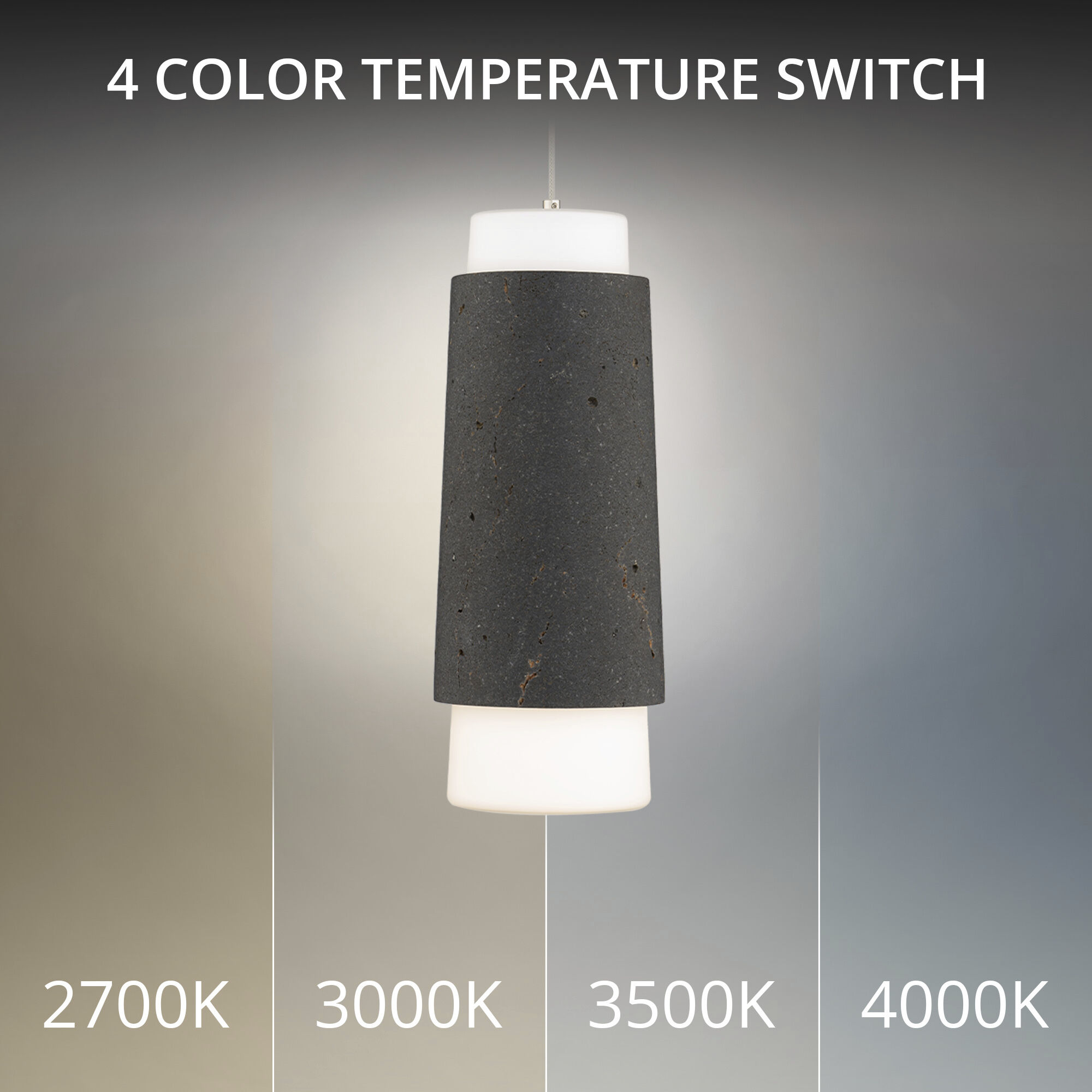 Chauncey LED 5.13 inch Bassalt Stone and Black Indoor Hanging Lighting Ceiling Light in 2700K