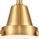 Franklin Restoration Dover LED 5 inch Satin Gold Mini Pendant Ceiling Light in Matte White Glass