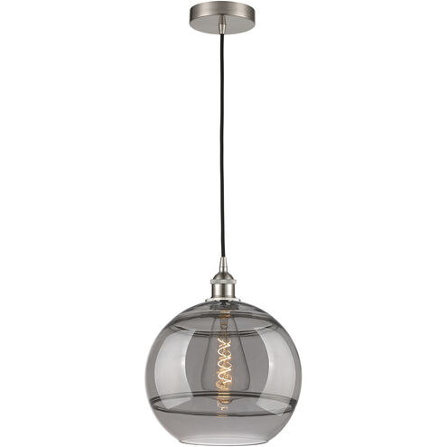 Edison Rochester 1 Light 12 inch Brushed Satin Nickel Cord Hung Mini Pendant Ceiling Light
