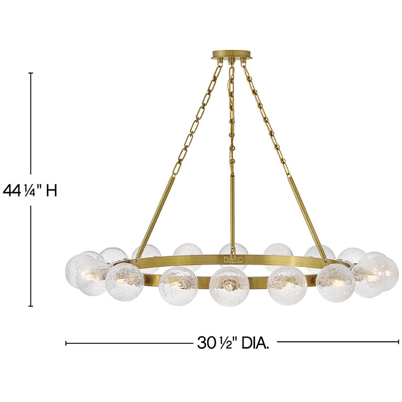 Coco 18 Light 44.25 inch Lacquered Brass Chandelier Ceiling Light